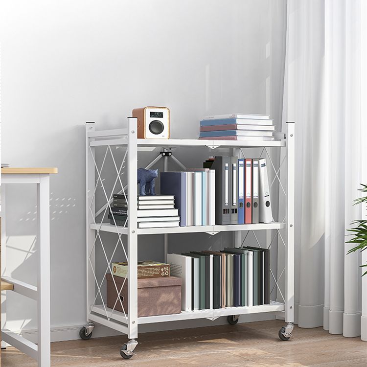 Modern Style Metal Bookshelf Open Etagere Shelf Home Bookcase