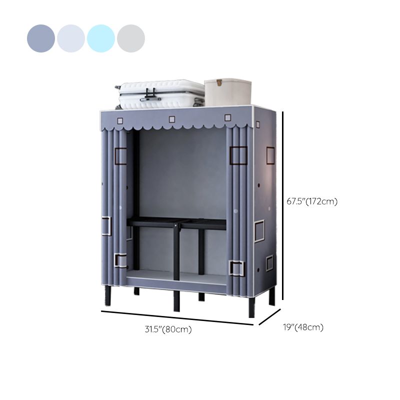 Contemporary Wardrobe Closet with Legs Steel Wardrobe Armoire for Home