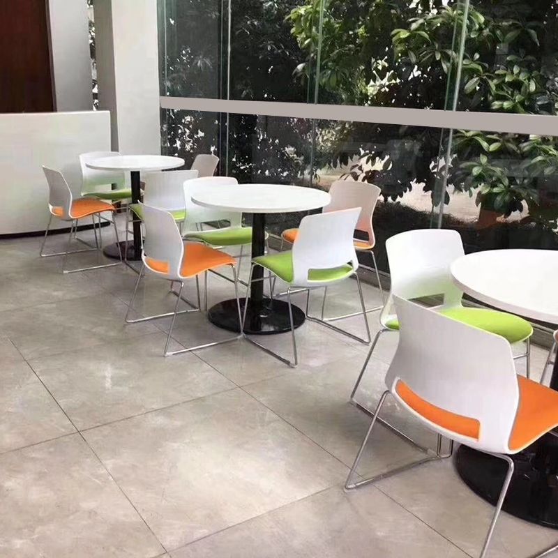 Armless Home Office Chair Modern Mid Back Working Chair with No Wheels