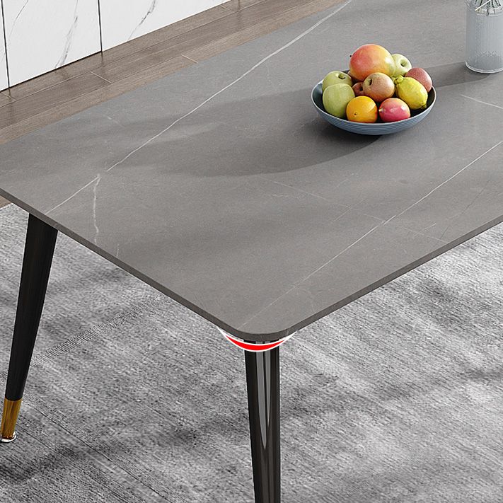 Glam Style Furniture Rectangle Stone Dining Room Table for Kitchen