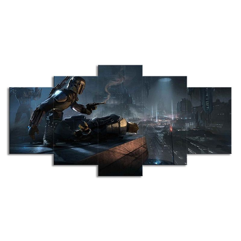 Digital Print Star Wars Canvas Wall Art for Boys Bedroom, Dark Blue, Multi-Piece