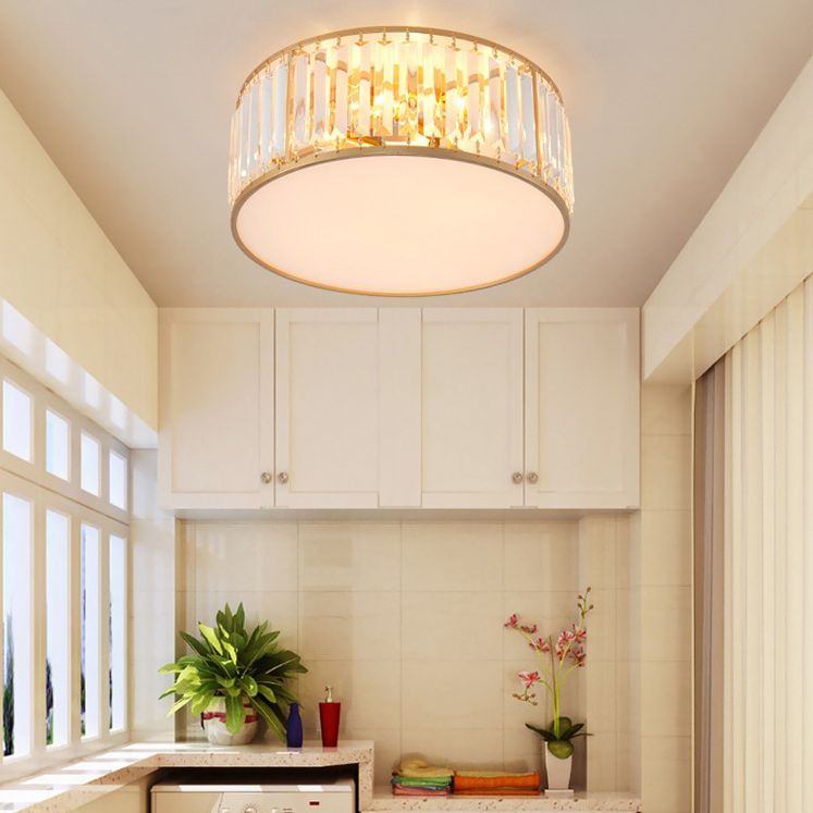 Lámpara de araña de cristal circular moderna y sencilla, cuerpo de lámpara de hardware de la Sala de estar