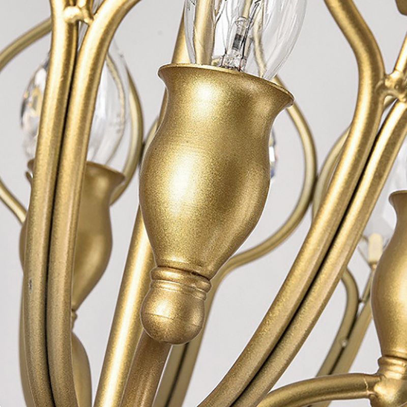 Modern Lantern Metal Pendant Light 4/5 Light Chandelier Light in Black/Brass with Faceted Crystal Accent