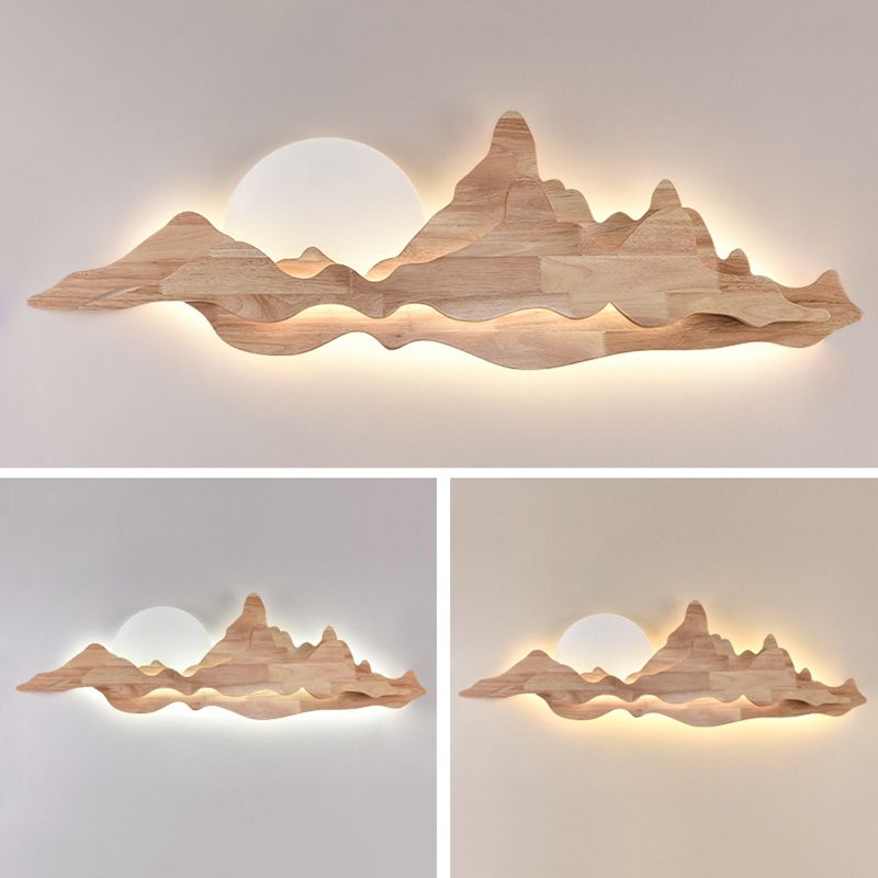 Minimalismo de madera de 1 luces Dispara de luz Lámpara de té Lámpara de pared de la sala de té.