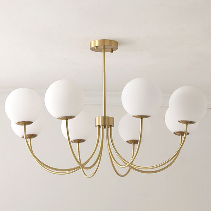 Luci multi -luci a sospensione a sospensione a sospensione a sospensione moderna lampadario a soffitto in vetro di latte