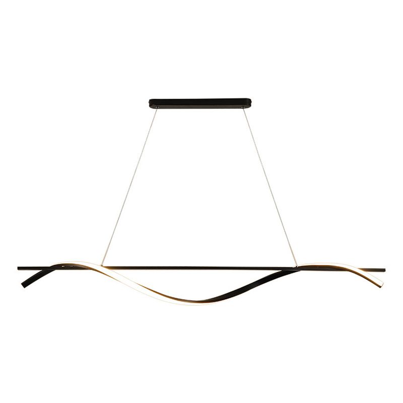Strip Shape Island Lamp Modern Island Hanging Lamp with Silica Gel Shade for Dining Room