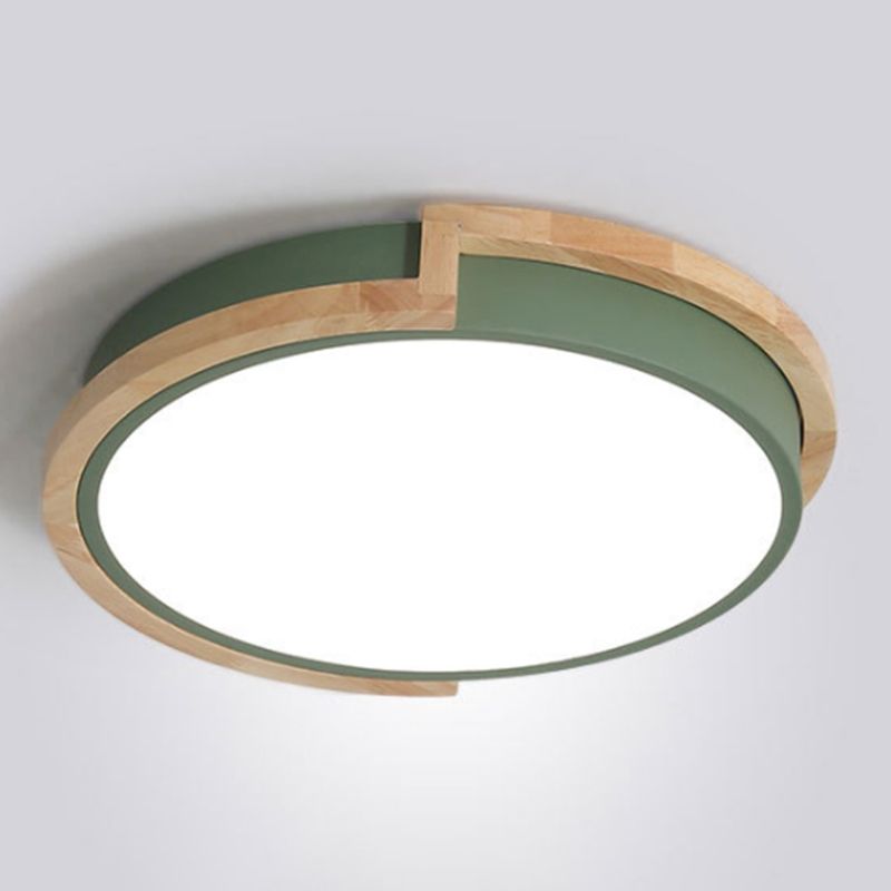 Round Shape LED Ceiling Lamp Macaroon Modern Iron 1 Light Flush Mount for Dining Room