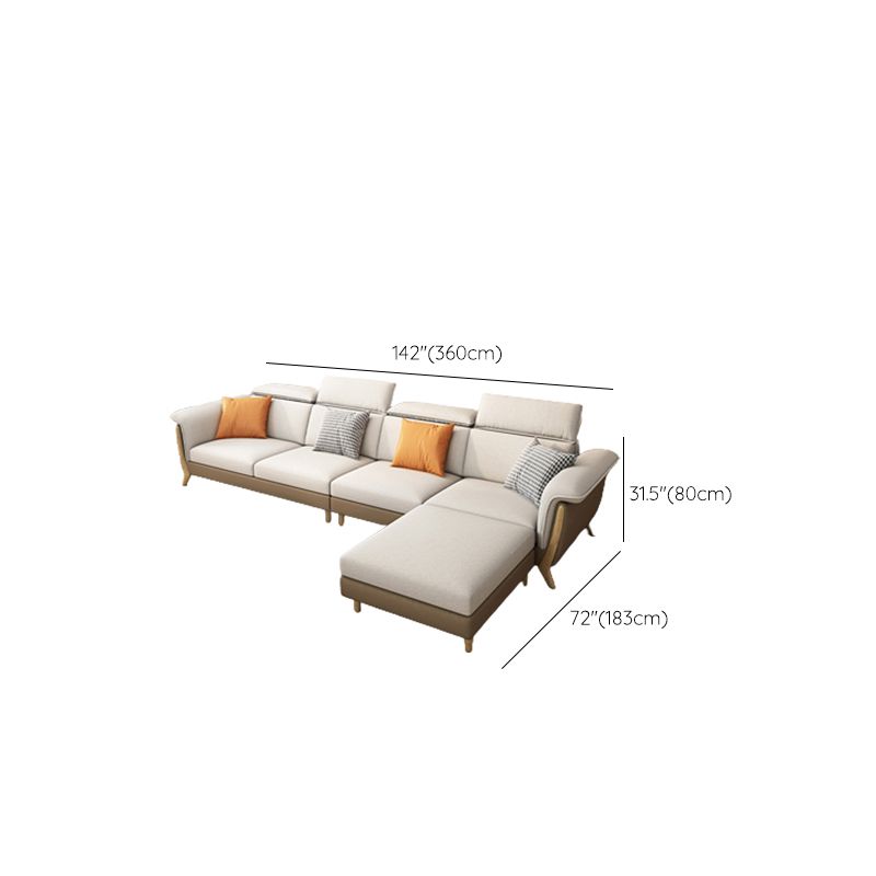 Fabric Sectional Sofas Solid Wood Sectional Couch for Living Room