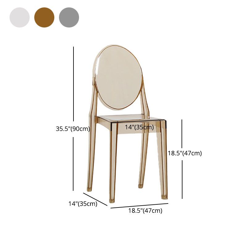 Diseño escandinavo apilable de plástico que cena la silla lateral abierta de la parte posterior de la silla sin brazos