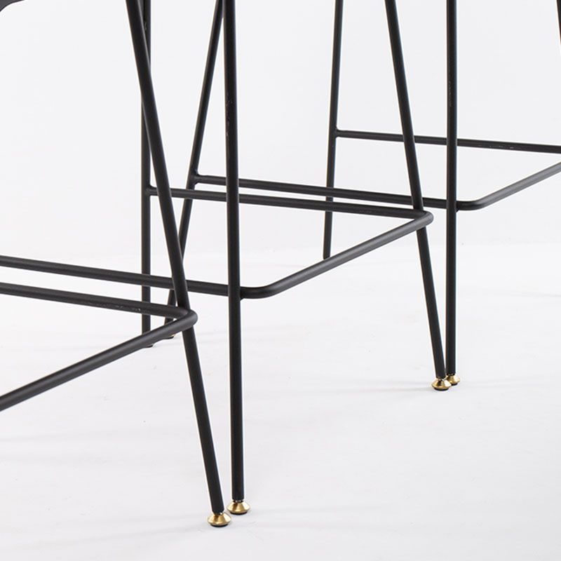 Industrial Matte Finish Leather Barstool Footrest Home Stool