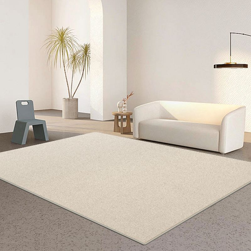 Modern Living Room Area Rug Solid Color Polyester Area Carpet Stain Resistant Rug