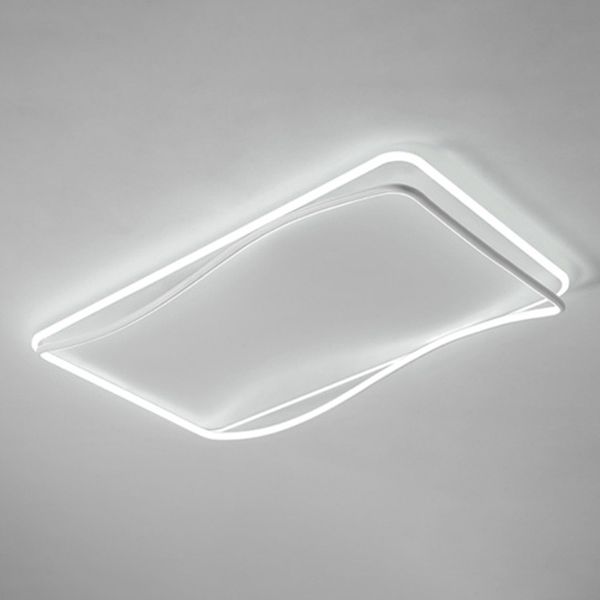 Plafonnier ombragé pour chambre à coucher, luminaire minimaliste à LED en métal, blanc