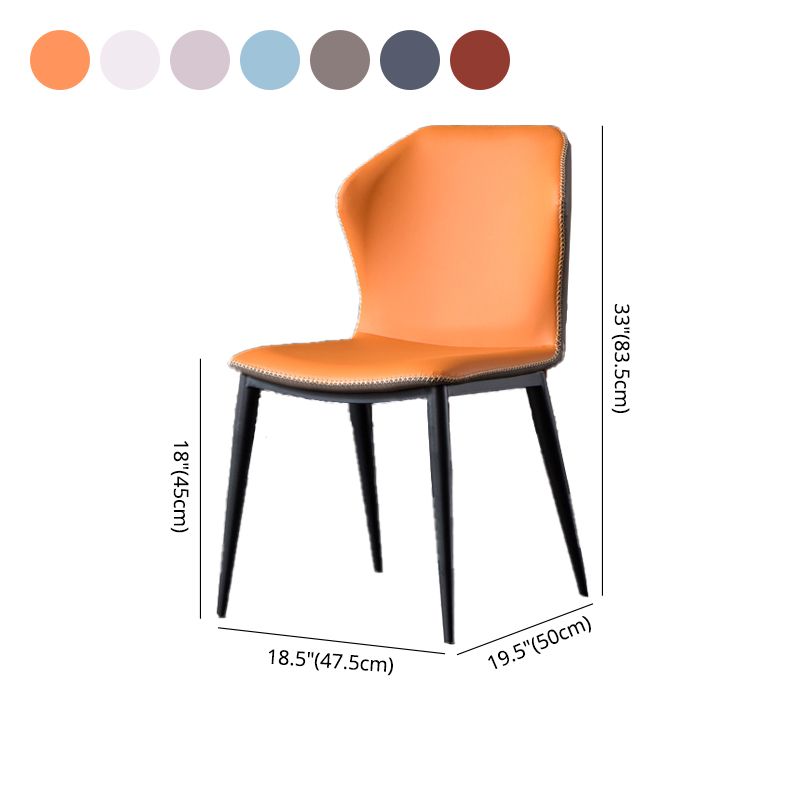 Sillas de comedor de piel sintética de estilo industrial Silla lateral con respaldo lateral