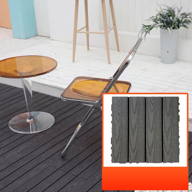 Composite Square Decking Tiles Interlocking Striped Pattern Patio Flooring Tiles