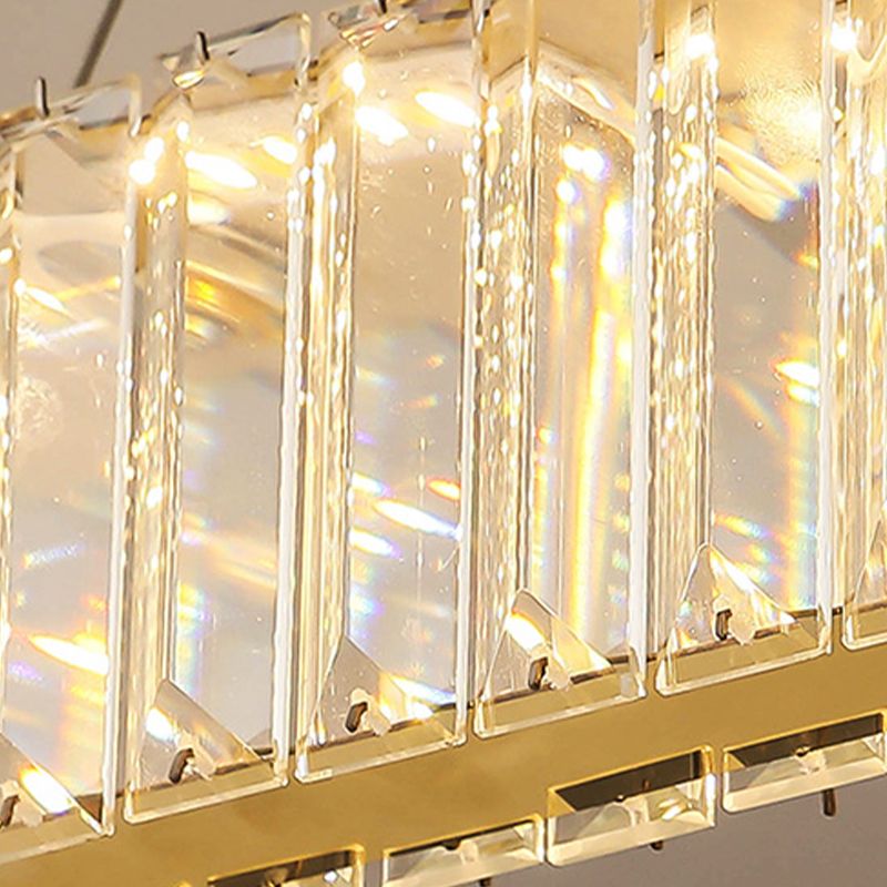 Contemporary Luxury Pendant Lights Crystal 2-Light Island Light in Gold