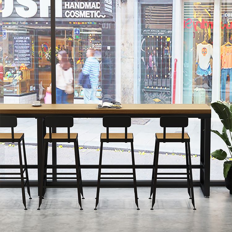 Industrial 1/7/12 Pieces Bar Table Set Rectangle Pine Wood Counter Table with High Stools