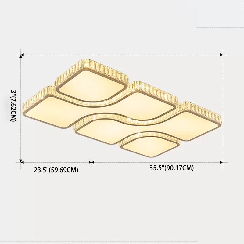 Wit vierhoekig inbouwlicht Hedendaags LED-acryl inbouwlicht met ingelegd kristal