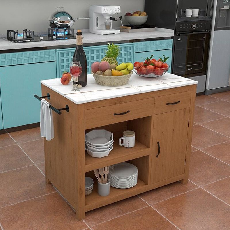 Modern Kitchen Island Table Dining Room Prep Table with Drawer