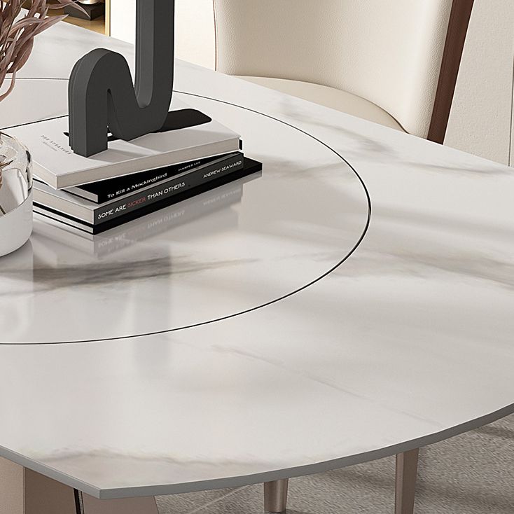 1/2/5/7 Pieces Round Glam Stone Furniture Standard Height Dining Table Set