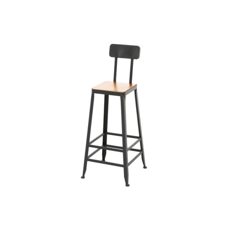 Contemporary Metal Dining Stool Armless Bar Stool with Black Base