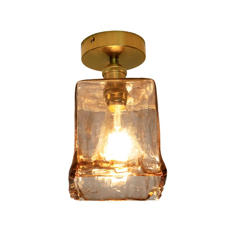 Luz de techo de montaje semi rasgador de vidrio estilo geométrico de estilo geométrico Luz montado en el techo