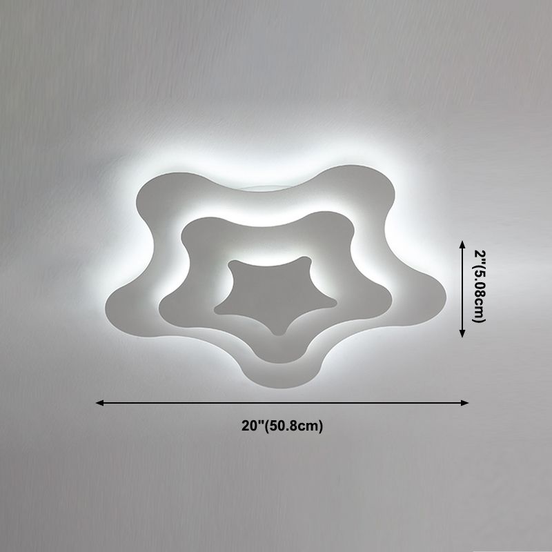 Plafonnier LED géométrique blanc en fer laqué de style moderne avec abat-jour en acrylique