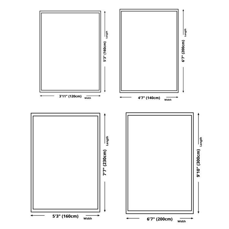 Minimalist Area Rug Geometric Print Carpet Non-Slip Backing Polyster Rug for Living Room