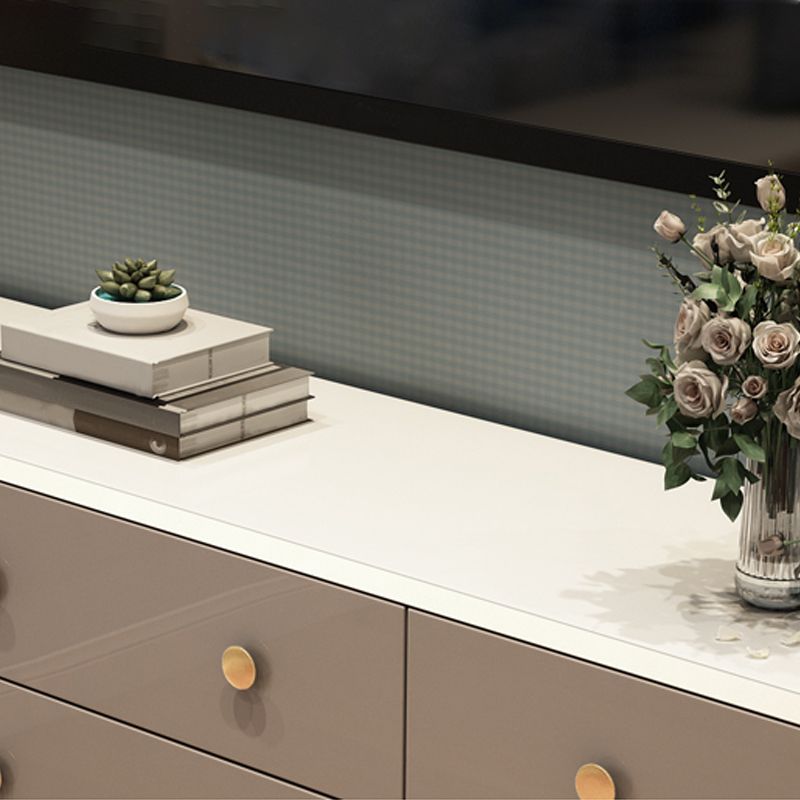 Bedroom Wooden Double Dresser White and Grey Storage Chest Dresser with Drawers