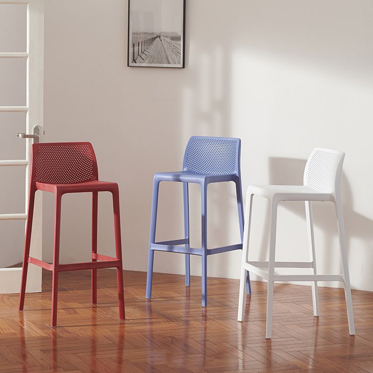 Taburetes de mostrador Macron contemporáneos, taburete de bar de plástico para interiores, sin brazos, para cocina