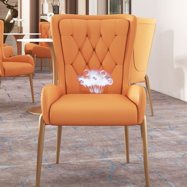 Glam Style Sintered Stone Dining Room Set Standard Height with Gold Base Dining Set