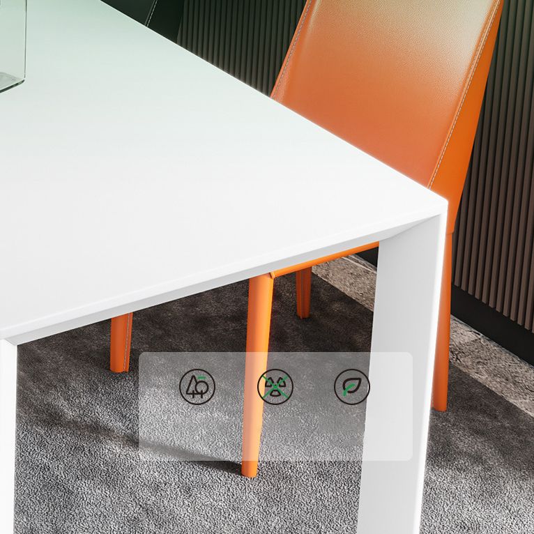 Sintered Stone Dining Table Set 1/4 Pieces Modern Rectangle Dining Table Armless Chairs
