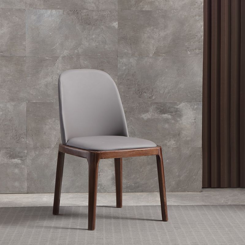 Faux Leather Dining Chairs Industrial Parsons Armless Side Chair