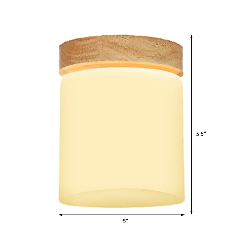 Frosted Glass Geometrische Flush Mount Light Nordic 1 Light Flush Ceiling Light Halterung in Weiß für Korridor