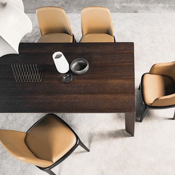 Industrial Rectangle Dining Room Table Solid Wood Fixed Kitchen Desk
