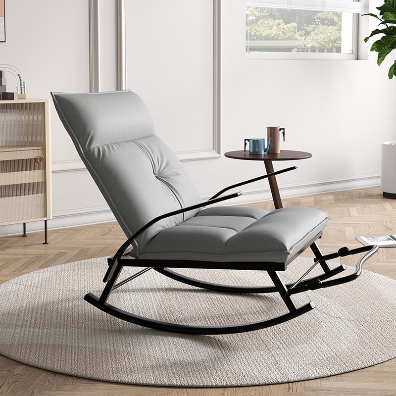Modern Rocker Chair Metal Frame Doll Cotton Cushion Spindle Rocker Chair for Living Room