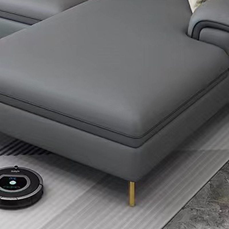 Latex Upholstery Sectional Filled Built-in Armrest with Pillow Back Sofa