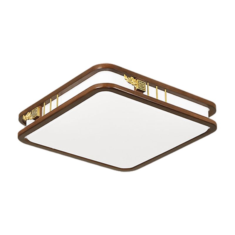 Geometric Flush Mount Fixture Modern Wood Flush Light for Living Room
