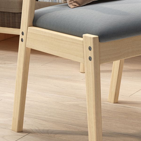 Silla de comedor de madera maciza con respaldo de apertura de cocina contemporánea