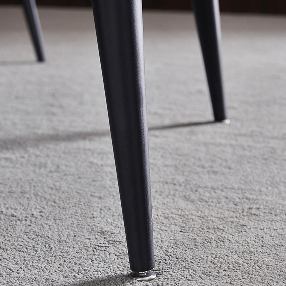 Metal Industrial Rectangle Dining Table Sintered Stone Top Table with Legs