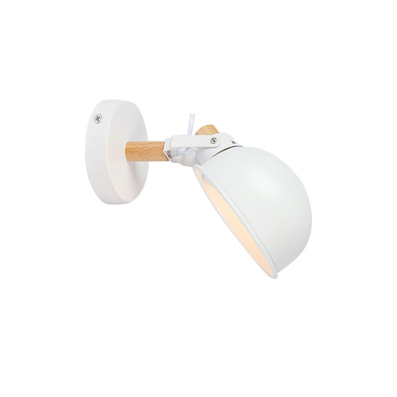 Kantoor Showroom koepelmuurlichthoek verstelbaar metaal 1 licht Noordse stijl wandlamp in het wit