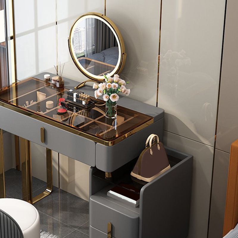 15.74" Wide Makeup Counter Solid Wood Frame Vanity Tables with Storage Drawers