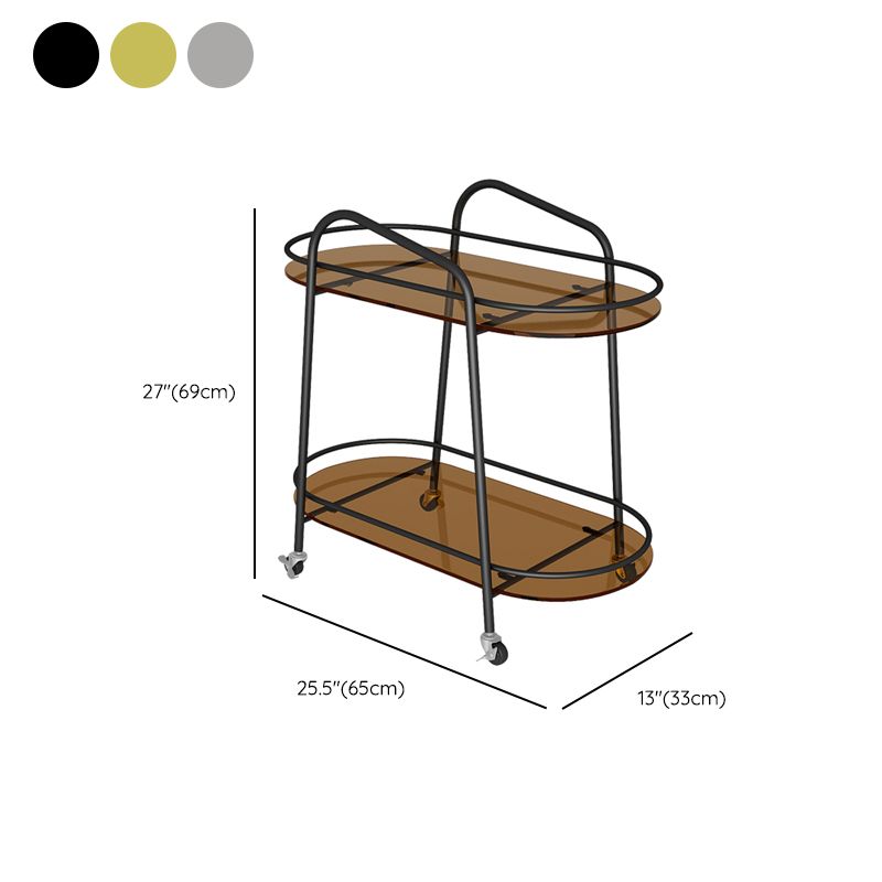 Modern Double Tier Corner Table Glass Side End Table with Storage