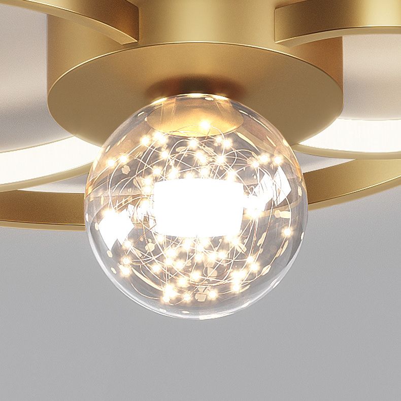 Estilo nórdico Minimalismo Línea LED Luz de techo Transparente Globe LED LIGHT LUGHT LUME PARA DORMITORIO