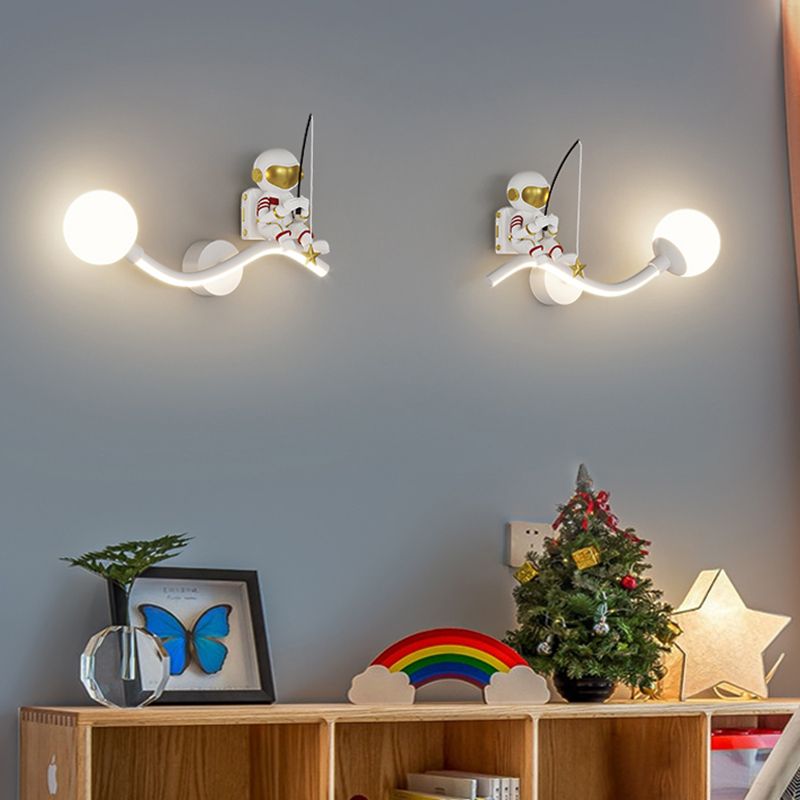 Modern LED Wall Mount Light Children Wall Light with Silica Gel Shade for Bedroom