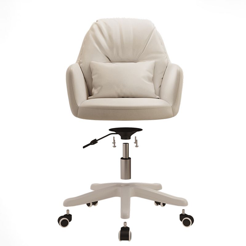 Faux Leather Desk Chair Contemporary Pillow Included Office Chair with Wheels