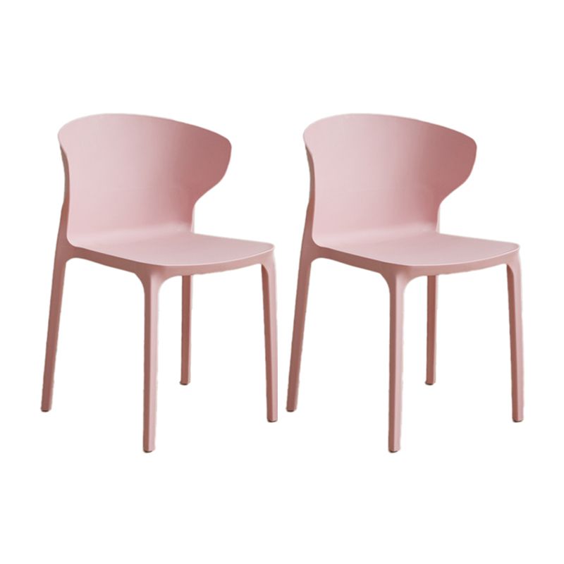 Modern Plastic Indoor-Outdoor Chair Stacking Armles Outdoors Dining Chairs