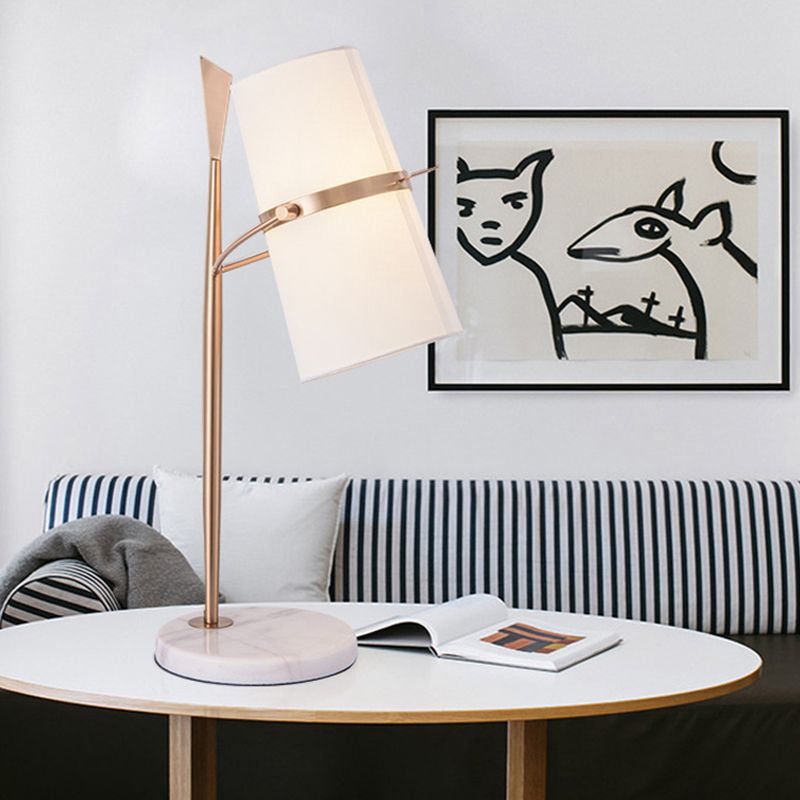 Lámpara de oro de la noche de una sola de bomba posmoderna/bola/luz de mesa tónica con tono de vidrio blanco/blanco esmerilado