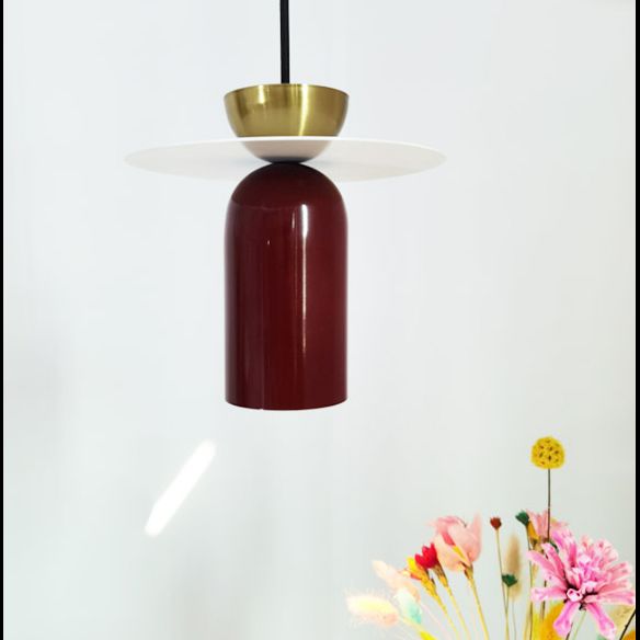 Zylindrische kleine Anhängerlampe postmoderne Metall 1 Kopf Esszimmer Deckenleuchte