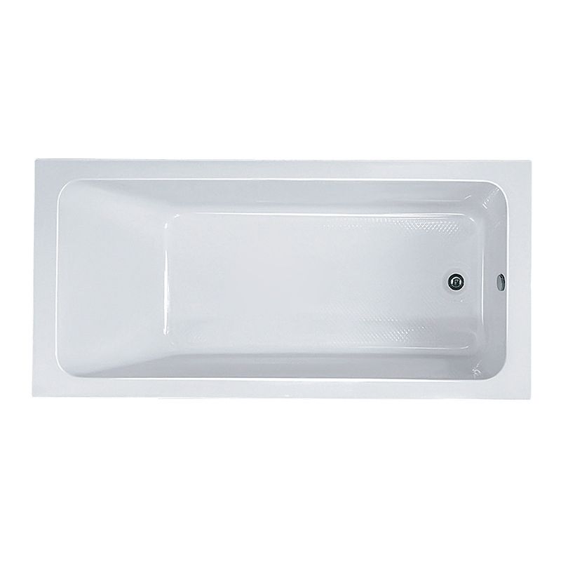 Modern Drop-in Acrylic Bathtub Internal Drain White Soaking Tub