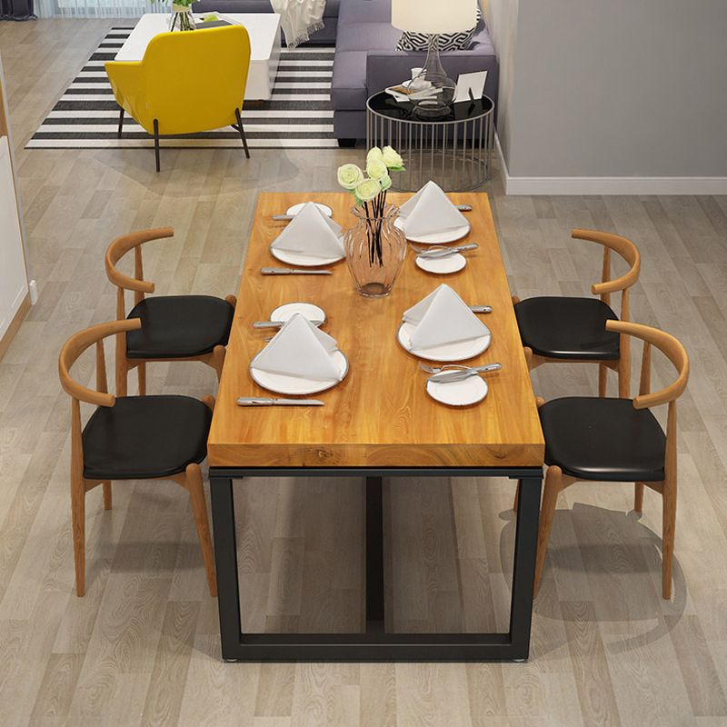 Industrial Sled Dining Table Set 1/2/5 Pieces Solid Wood Dinette Set for Shop